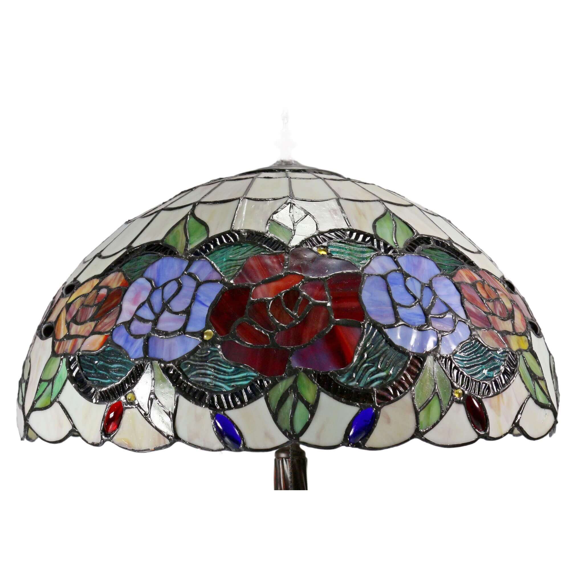 Rose Garden Tiffany Stained Glass Floor Lamp