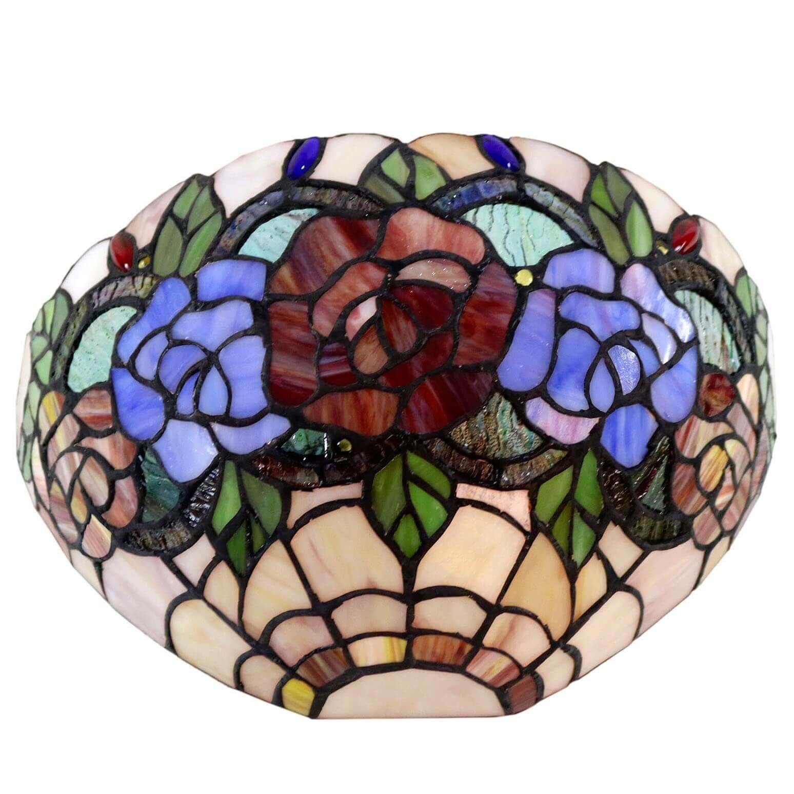 Rose Garden Tiffany Stained Glass Wall Lamp
