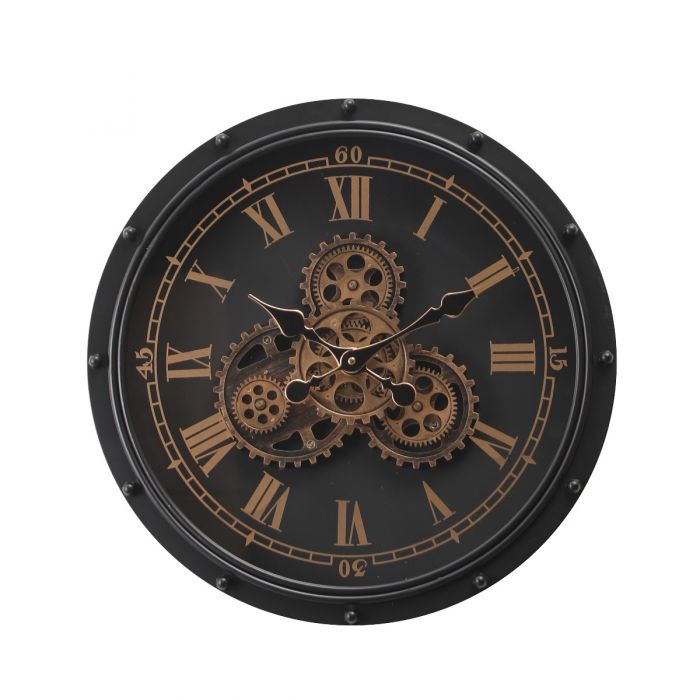 Round Anton exposed Gear Movement Wall Clock - 50cms