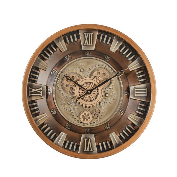 Round Asgard Exposed Gear Movement Wall Clock - 46cms