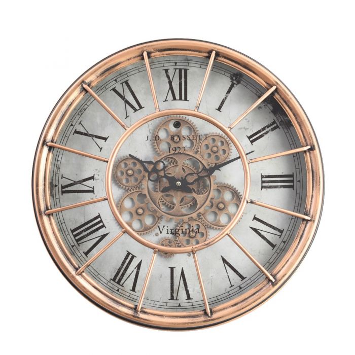Round Basset Gear Movement Wall Clock - 47cms