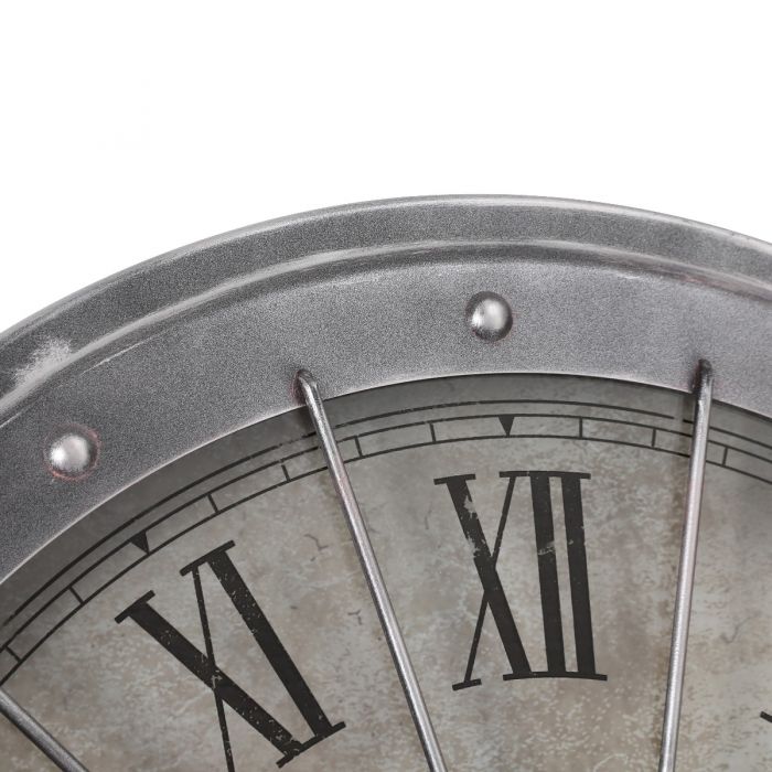 Round Basset Industrial Gear Movement Wall Clock - 80cms