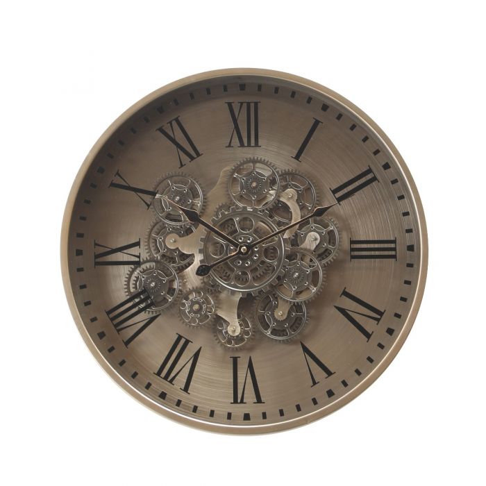 Round Birmingham Industrial Moving Cogs Wall Clock - 47.5cms