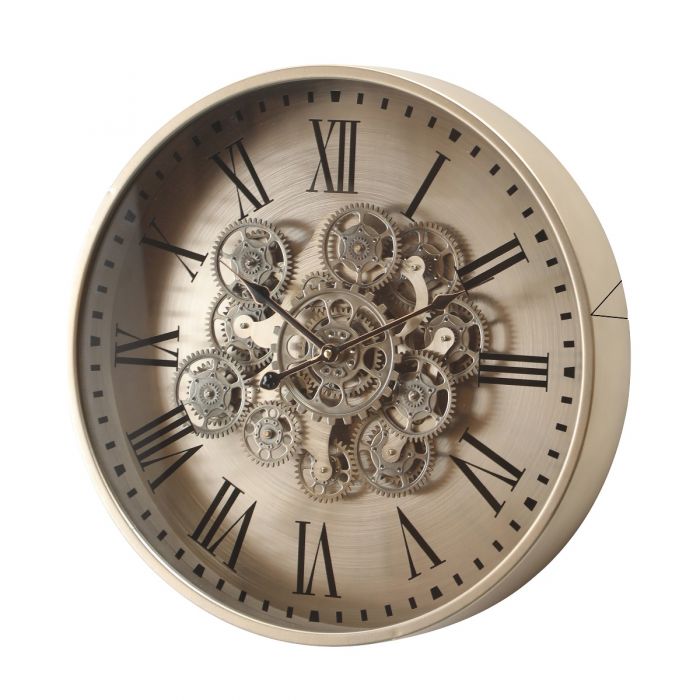 Round Birmingham Industrial Moving Cogs Wall Clock - 47.5cms