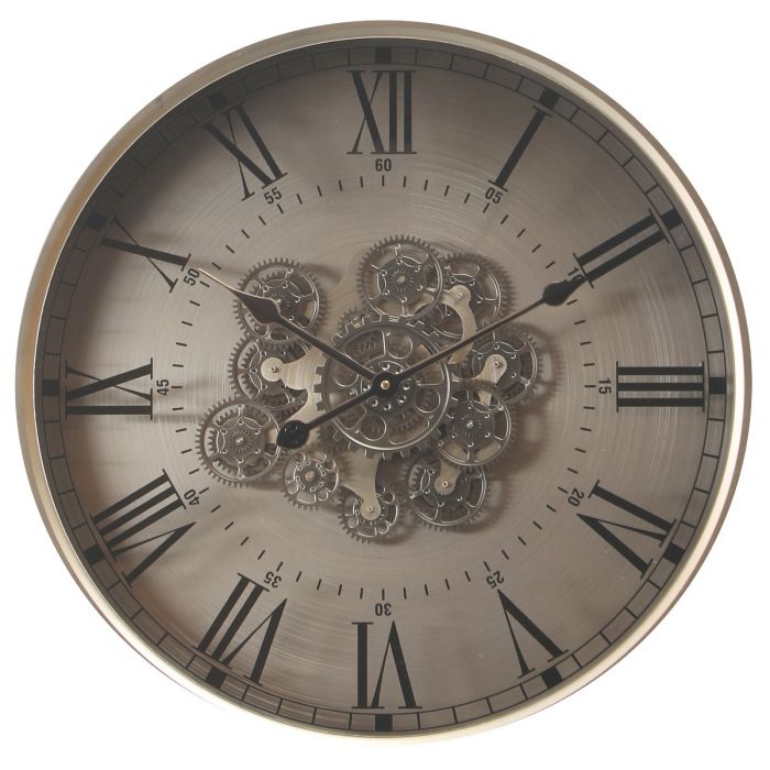Round Birmingham Industrial Moving Cogs Wall Clock - 60cms