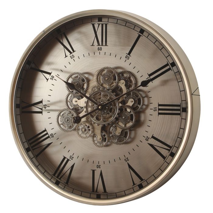 Round Birmingham Industrial Moving Cogs Wall Clock - 60cms