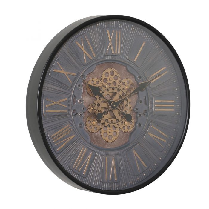 Round Blake Industrial Gear Movement Wall Clock - 60cms
