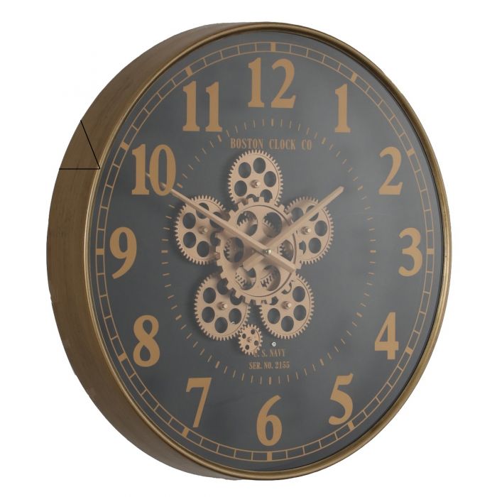Round Boston US Navy Movement Gear Wall Clock - 50cms