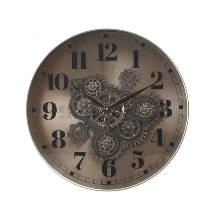 Round Chesterfield Industrial Moving Cogs Wall Clock - 50cms