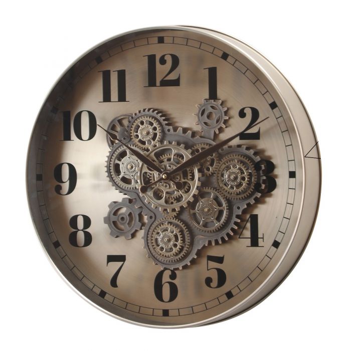 Round Chesterfield Industrial Moving Cogs Wall Clock - 50cms