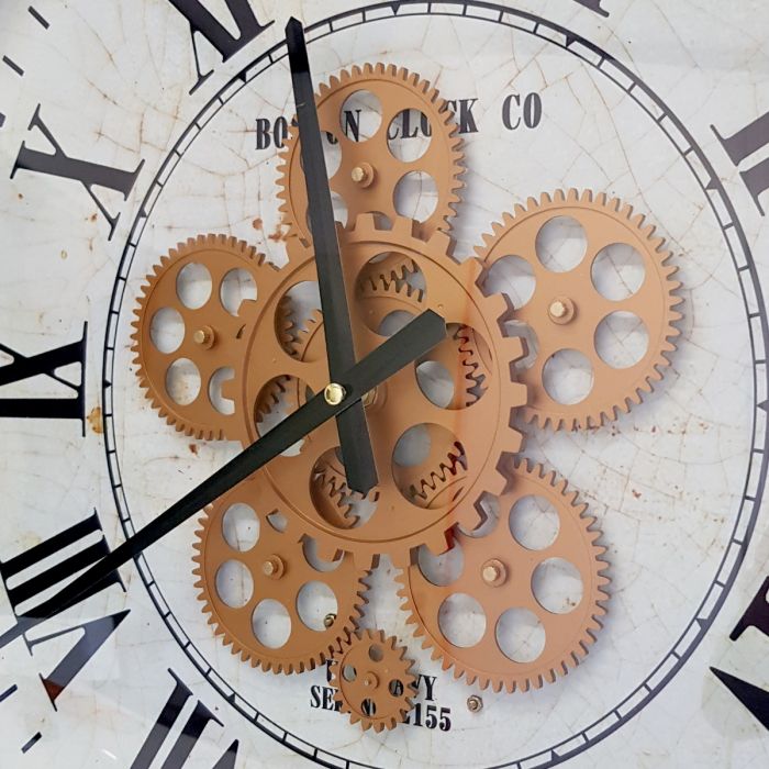 Round Classic Boston Gear Movement Wall Clock - 53cms