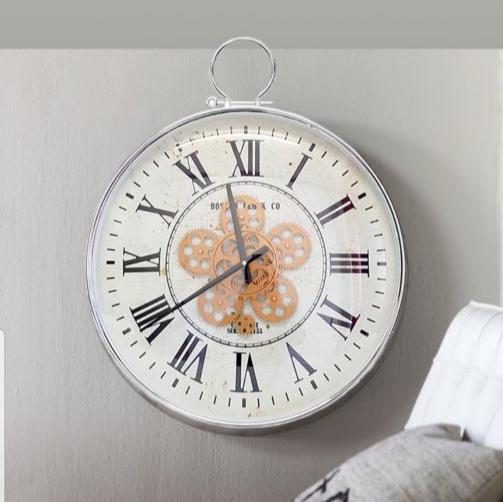 Round Classic Boston Gear Movement Wall Clock - 53cms