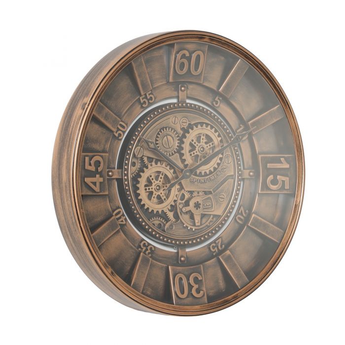Round Contara Exposed Gear Movement Wall Clock - 60cms