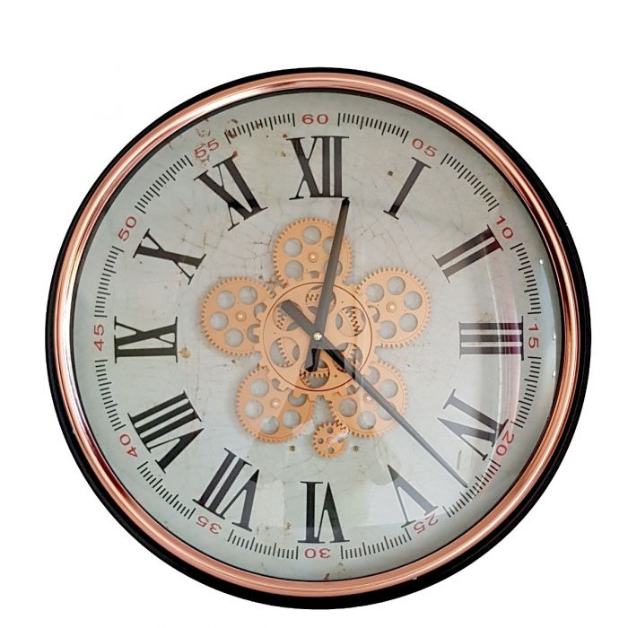 Round Domonique Exposed Gear Movement Wall Clock - 53cms