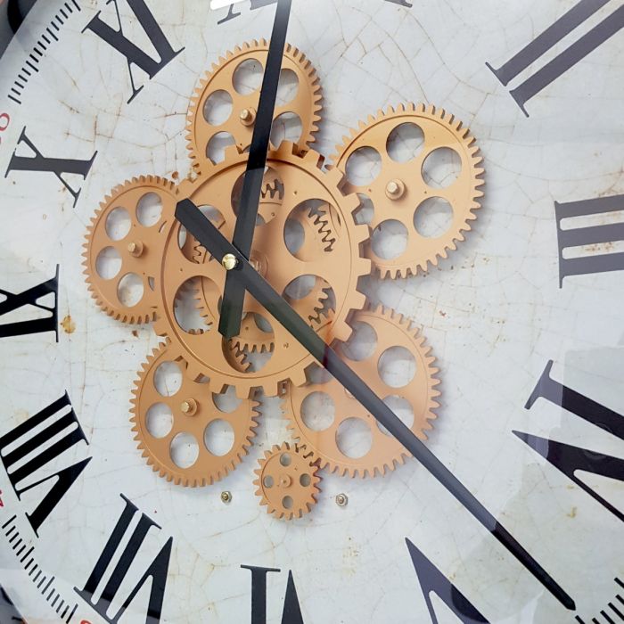 Round Domonique Exposed Gear Movement Wall Clock - 53cms