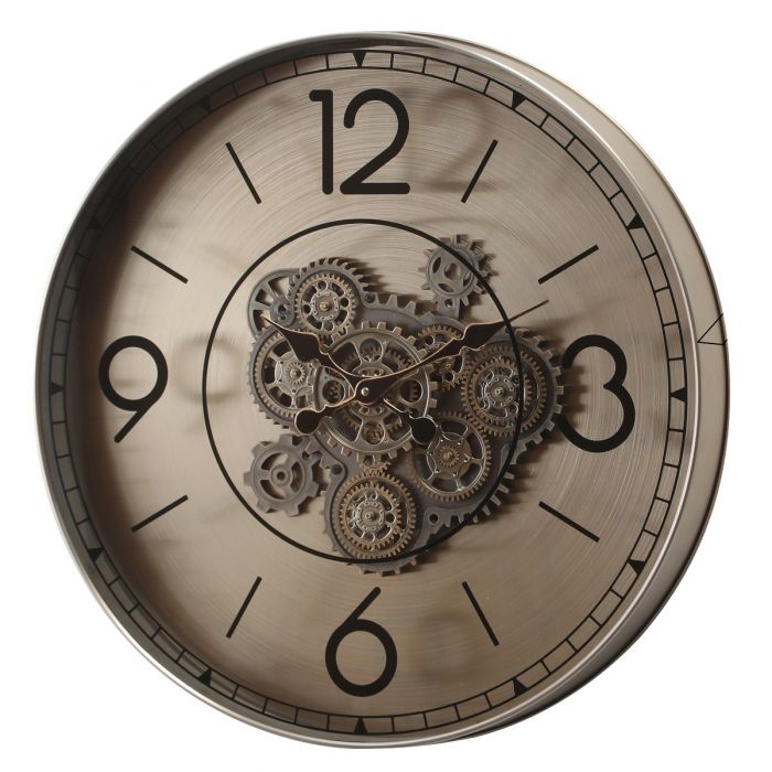 Round Edinburgh Industrial Moving Cogs Wall Clock - 60cms