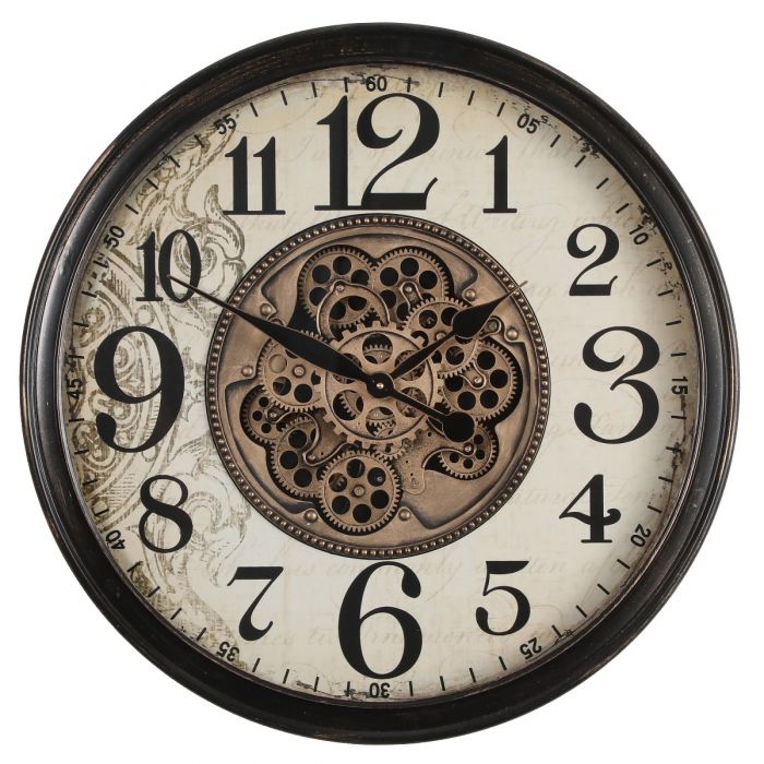 Round Giovanni Exposed Gear Movement Wall Clock - 65cms