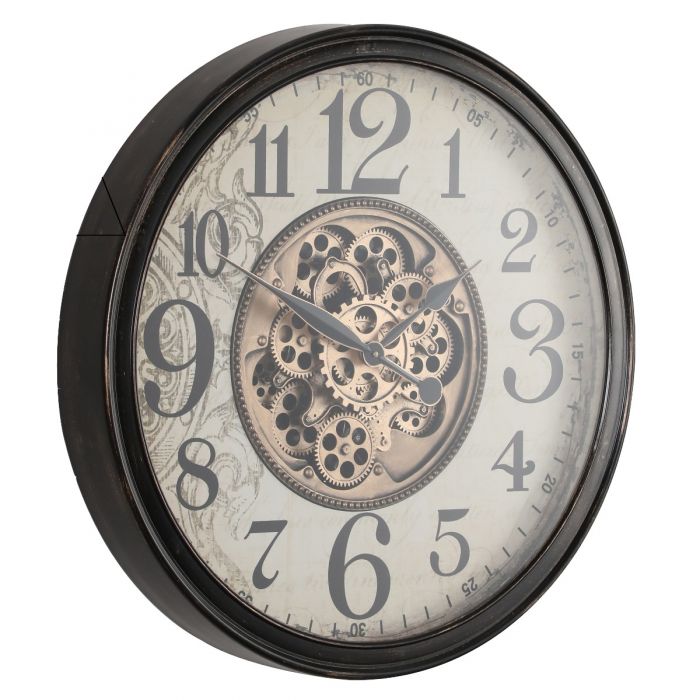 Round Giovanni Exposed Gear Movement Wall Clock - 65cms