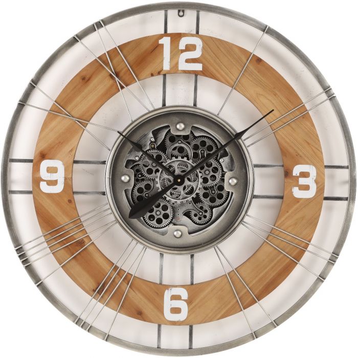 Round Hampton Exposed Gear Movement Wall Clock - 90cms