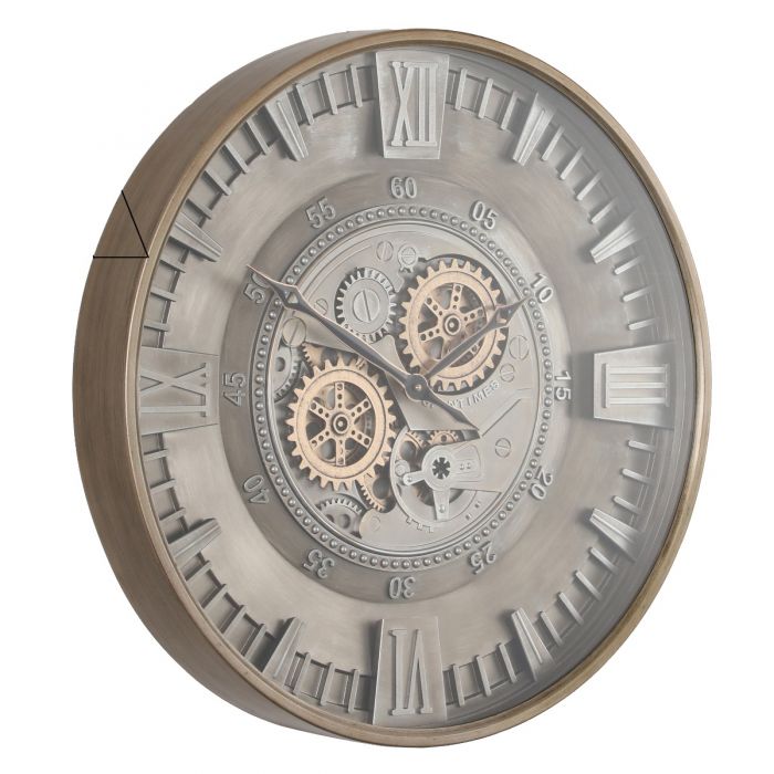 Round Industrial Exposed Gear Movement Wall Clock - 60cms