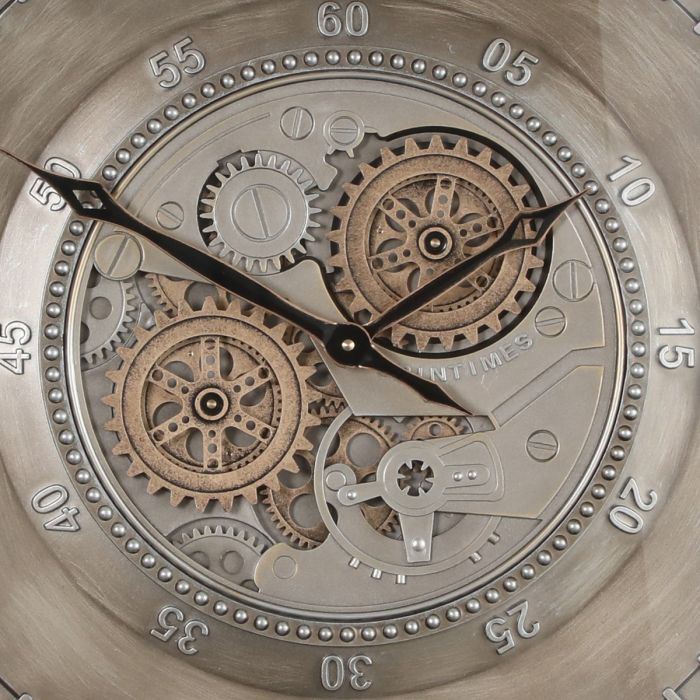 Round Industrial Exposed Gear Movement Wall Clock - 60cms