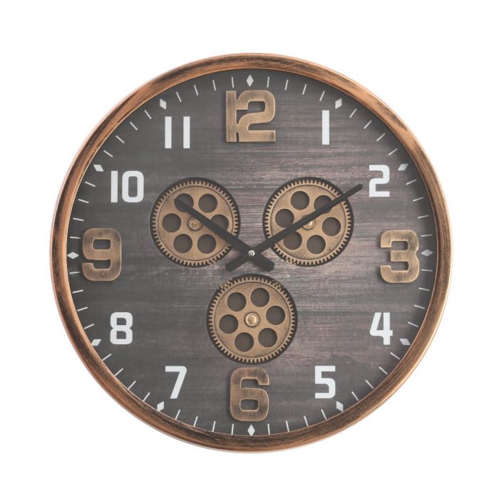 Round Jacob Industrial Gear Movement Wall Clock - 46cms