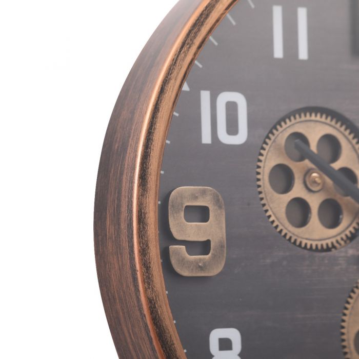 Round Jacob Industrial Gear Movement Wall Clock - 46cms