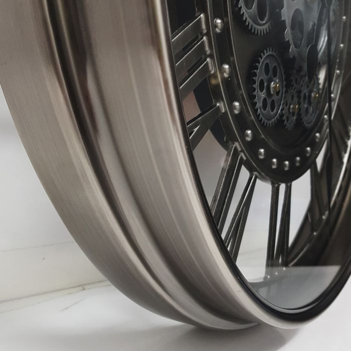 Round Kensington Industrial Gear Movement Wall Clock- 55cms