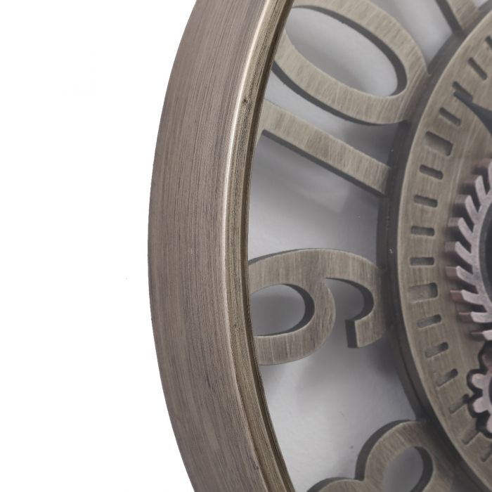 Round Levon Industrial Exposed Gear Movement Wall Clock - 59cms