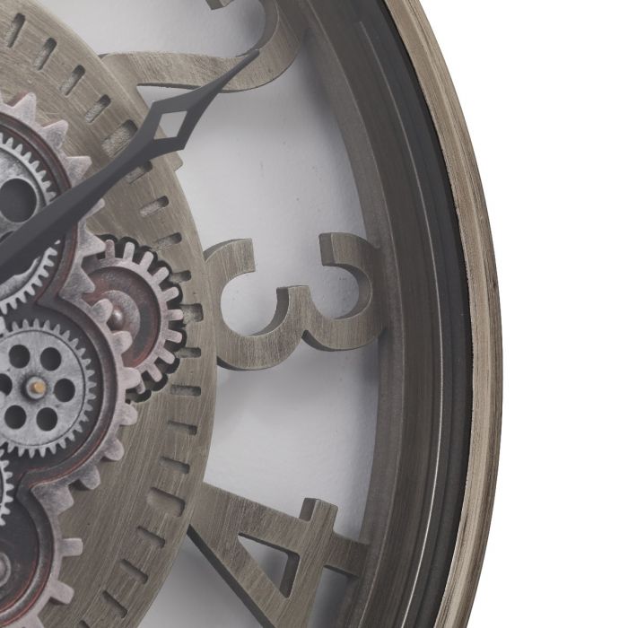 Round Levon Industrial Exposed Gear Movement Wall Clock - 59cms