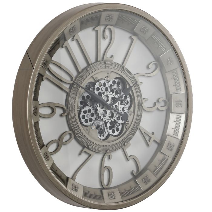 Round Maurice Exposed Gear Movement Wall Clock - 80cms