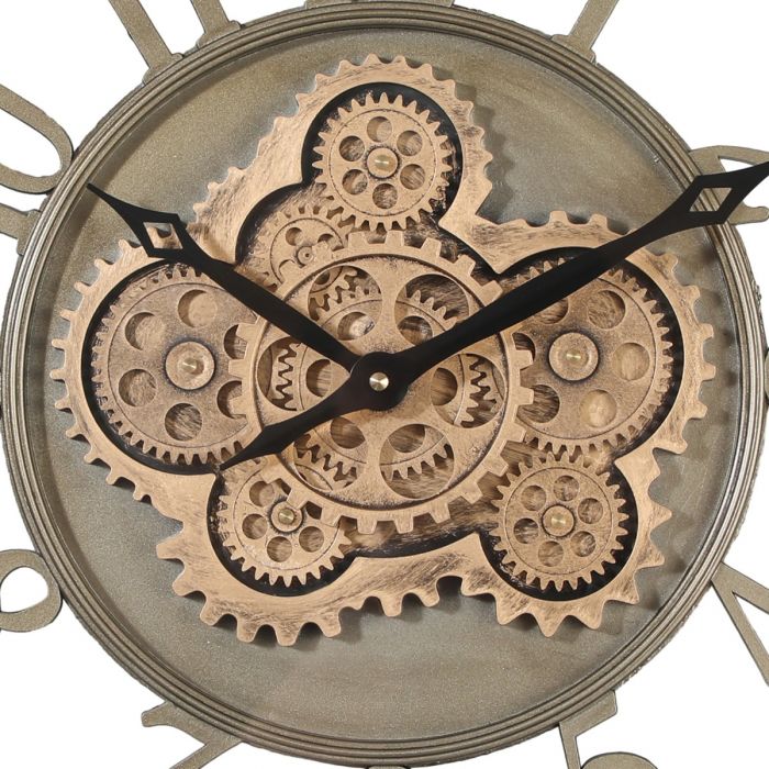 Round Maurice Industrial Exposed Gear Movement Wall Clock - 46cms