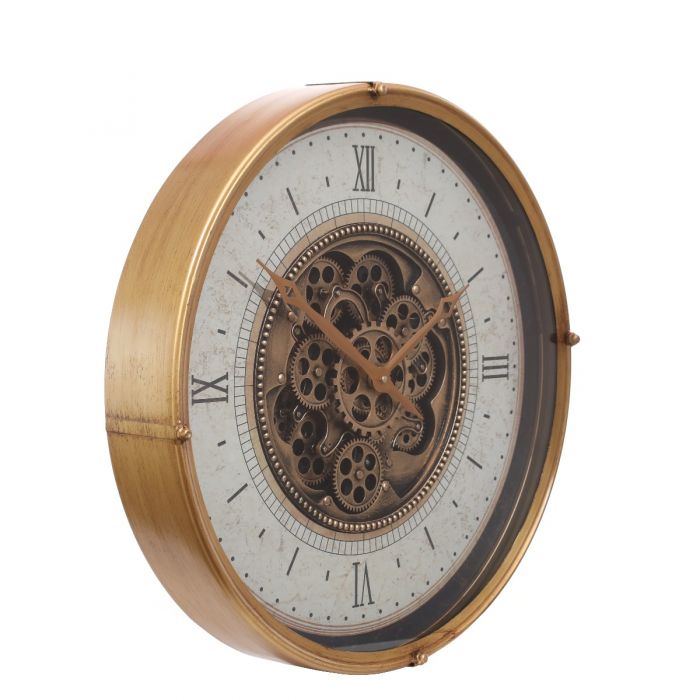 Round Milan Exposed Gear Movement Wall Clock - 60cms