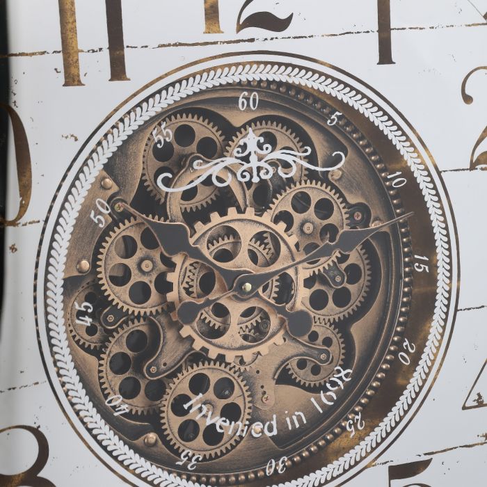 Round Mirrored Château Exposed Movement Wall Clock - 80cms