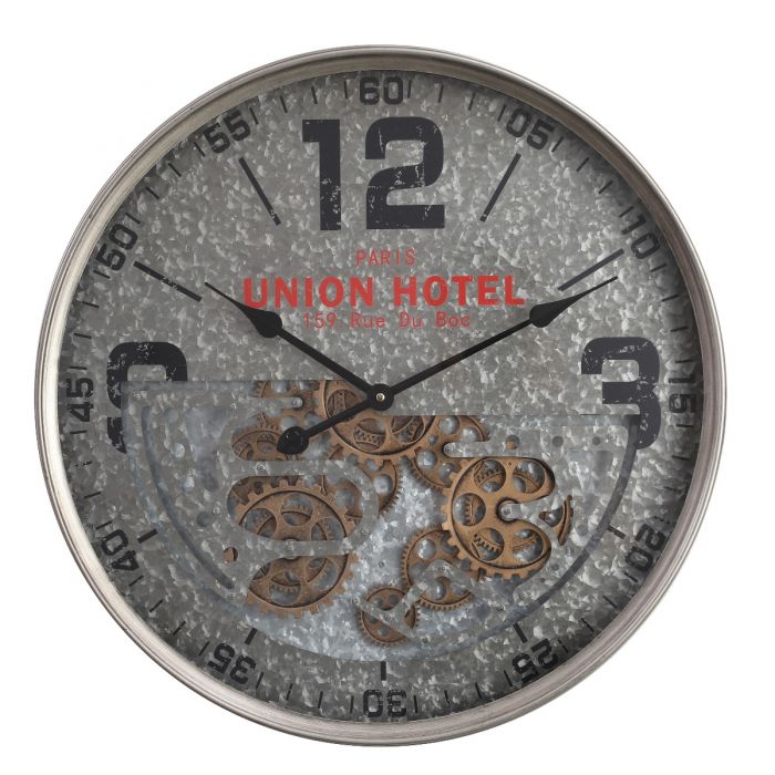 Round Paris Union Exposed Gear Movement Wall Clock - 60cms