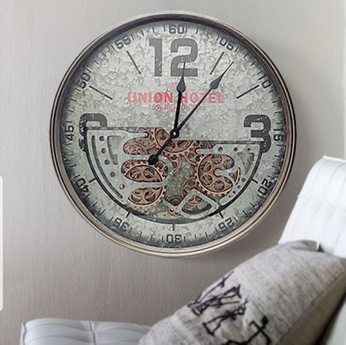 Round Paris Union Exposed Gear Movement Wall Clock - 60cms