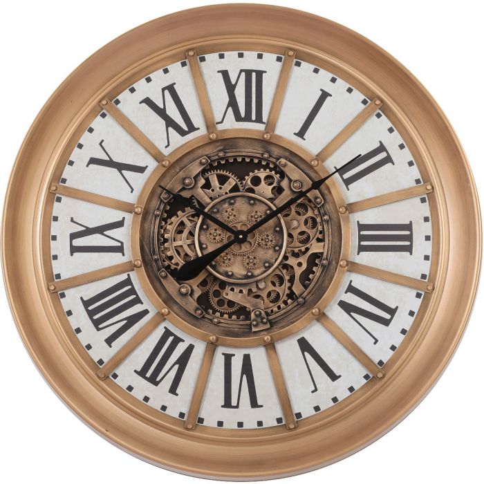 Round Provincial Exposed Gear Movement Wall Clock - 101cms