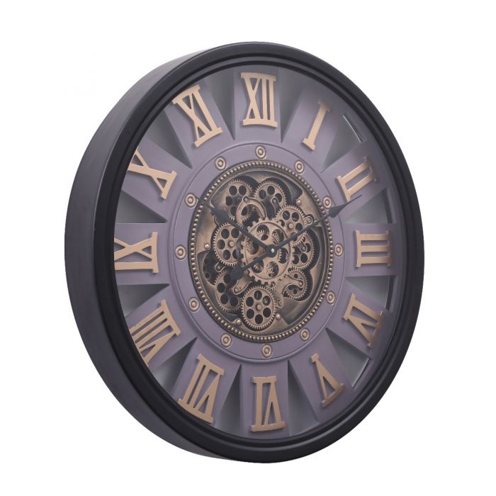 Round Ramos Industrial Gear Movement Wall Clock - 72cms