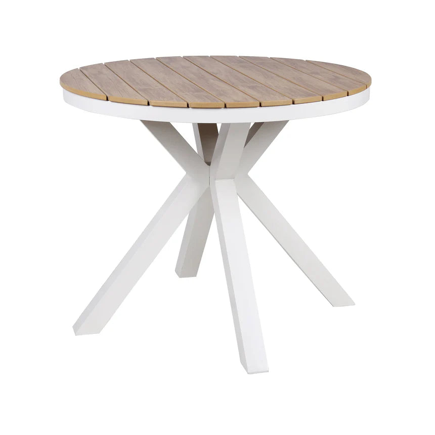Round Sand White Outdoor Dining Table - 90cms