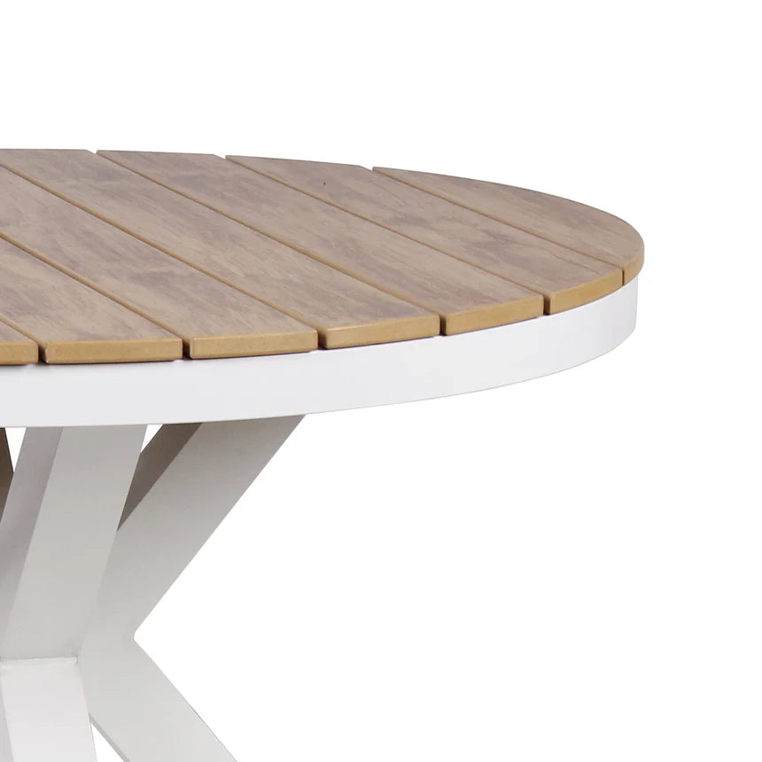 Round Sand White Outdoor Dining Table - 90cms