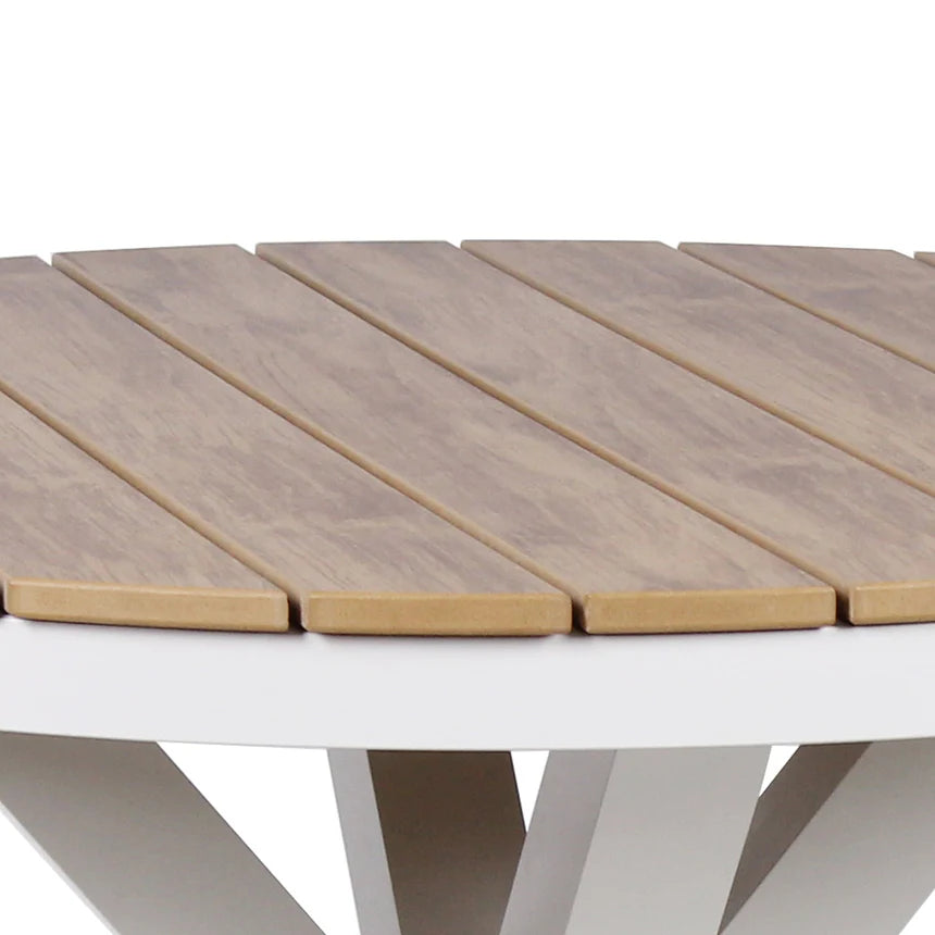 Round Sand White Outdoor Dining Table - 90cms