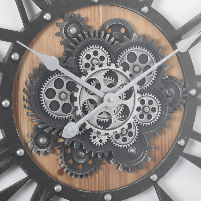 Round Theo Gear Movement Wall Clock - 73cms