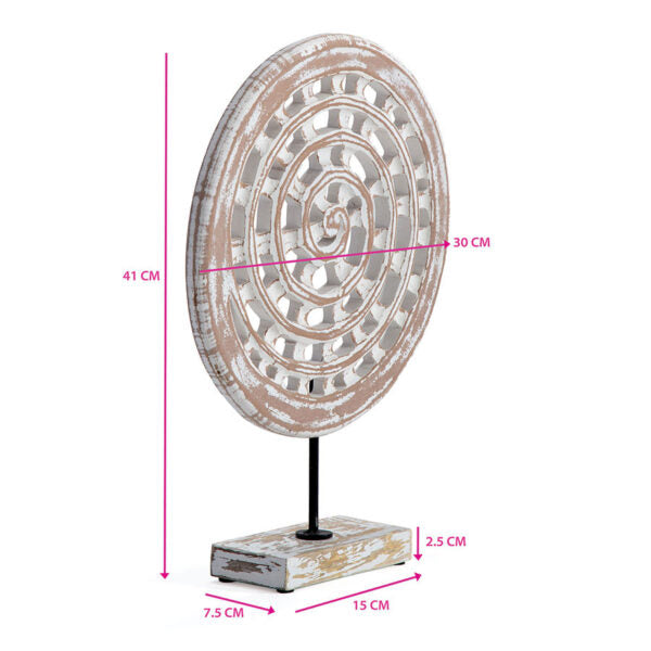 Round Tribal Medallion Plaque on Base - 31x8x41cms