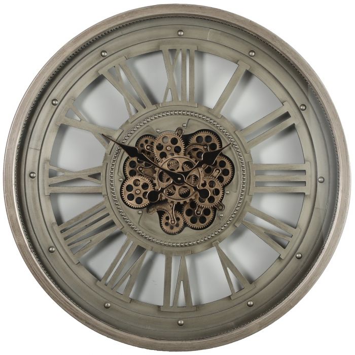 Round Valentino Exposed Gear Movement Wall Clock - 80cms