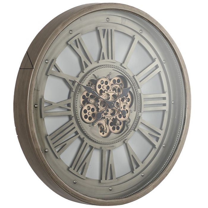 Round Valentino Exposed Gear Movement Wall Clock - 80cms