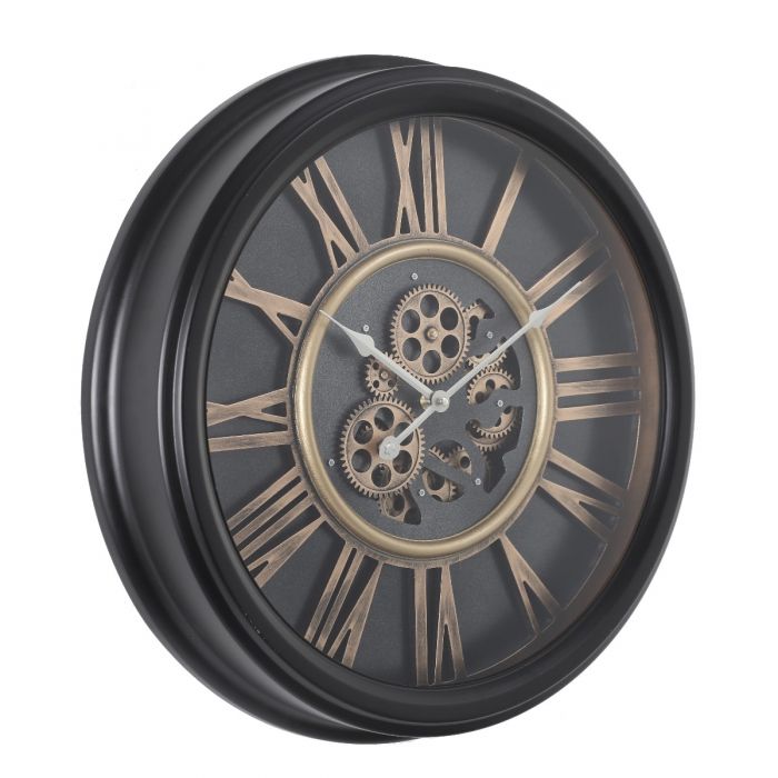 Round William Exposed Gear Movement Wall Clock - 52cms