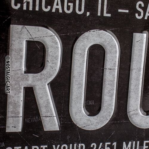 Route 66 Black - Nostalgic-Art Hanging Sign - 10 x 20cm