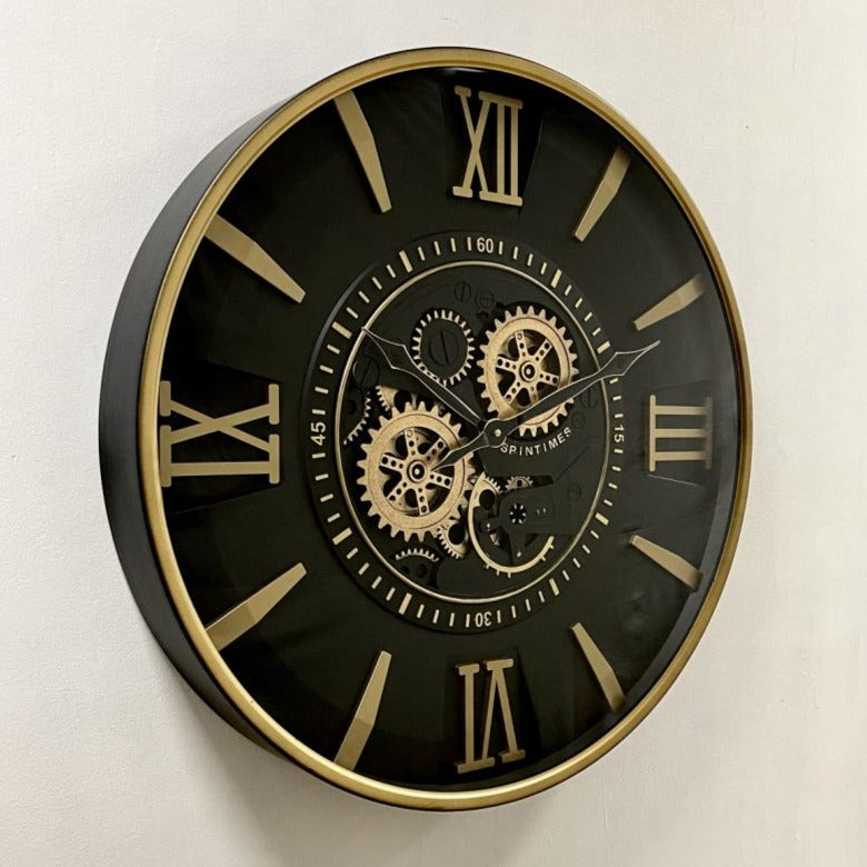Royal Industrial Rotating Gears Clock 60cms