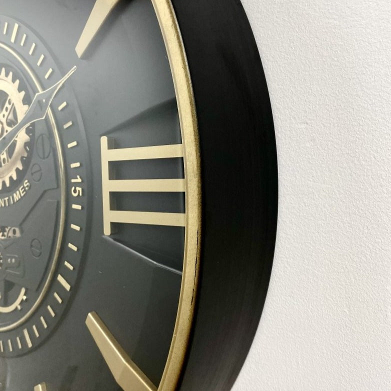 Royal Industrial Rotating Gears Clock 60cms