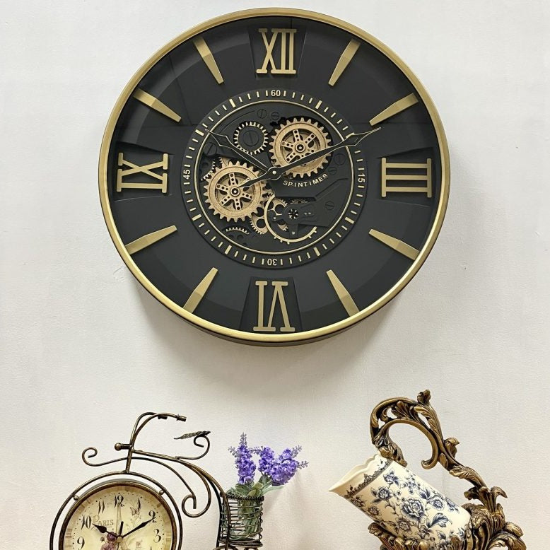 Royal Industrial Rotating Gears Clock 60cms